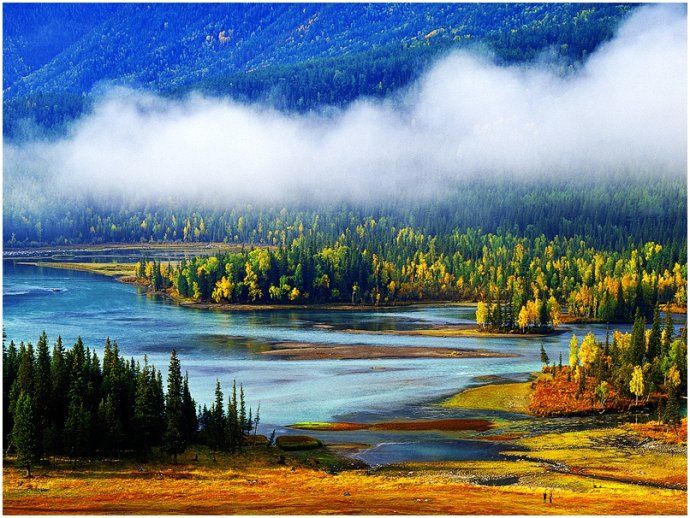 【三进新疆】秋天的喀纳斯是上帝的七彩调色板