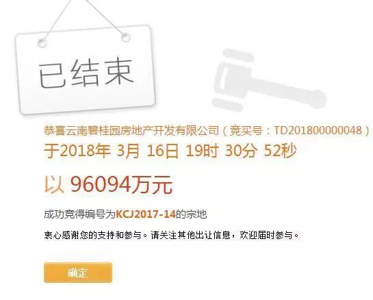 5家房企抢地竞价106轮 碧桂园9.6亿豪夺经开区255亩宅地