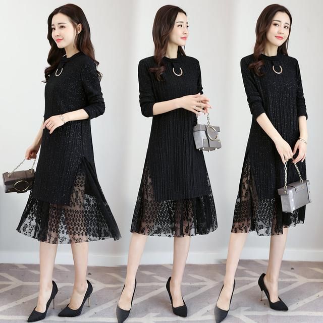 春装大码高级连衣裙搭单鞋,年轻十岁,显瘦十斤