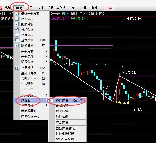 花了一天时间，搞了一个选股器：五线之上第一阳，选几个票试试！