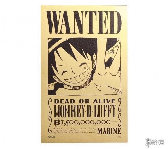 《海贼王》路飞15亿纯金悬赏令卡发售 售价2500元!