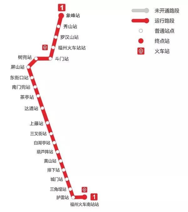 2017年1月6日6点30分,福州地铁1号线正式开通.